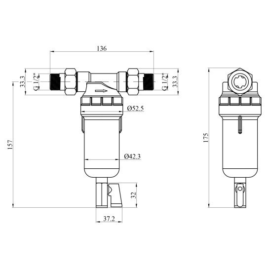 Додаткове фото - Фільтр магістральний в зборі Titan T-FH 1/2" гарячий