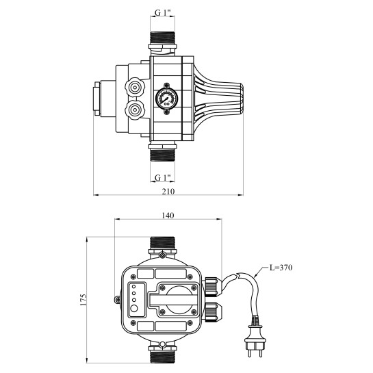 Додаткове фото - Реле тиску електронне із захистом від сухого ходу Forwater HS 8 з розеткою