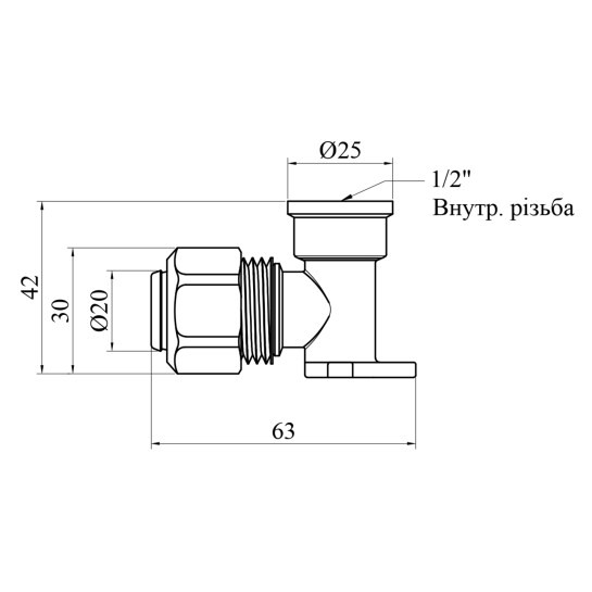 Додаткове фото - Коліно настінне металопластикове Karro 20x1/2" РВ нікельоване KR-0821