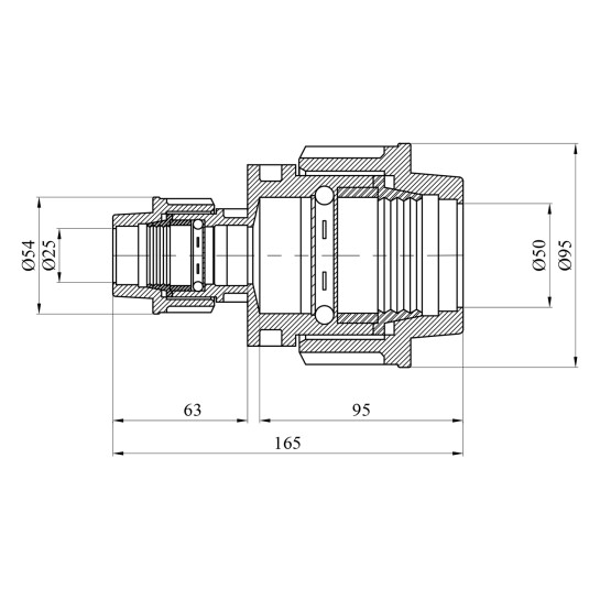 Додаткове фото - Муфта редукційна ПЕ SantehPlast 25х50 мм