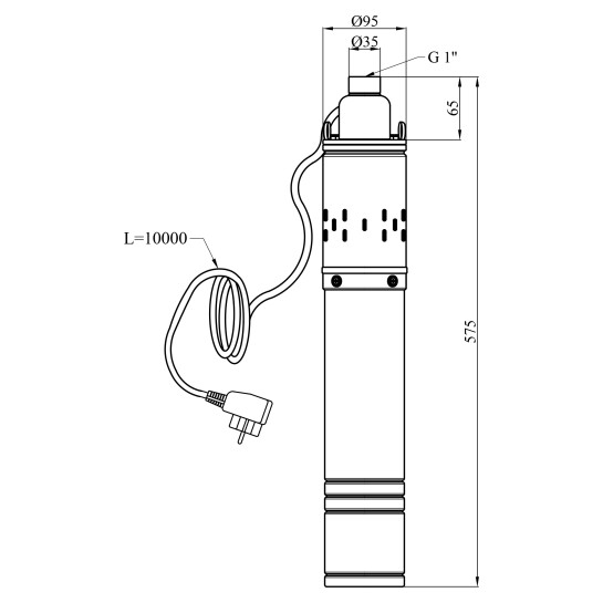 Додаткове фото - Насос глибинний шнековий Agua 4S QGD2,4-90-0,50 Hmax 90 м Qmax 40 л/хв P 500 Вт з вбудованим конденсатором