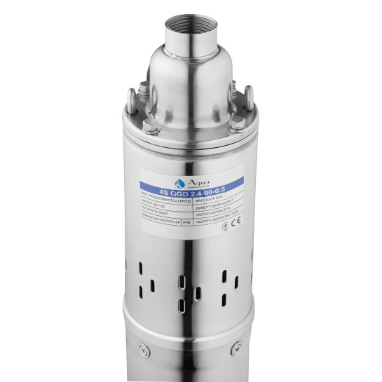 Додаткове фото - Насос глибинний шнековий Agua 4S QGD2,4-90-0,50 Hmax 90 м Qmax 40 л/хв P 500 Вт з вбудованим конденсатором