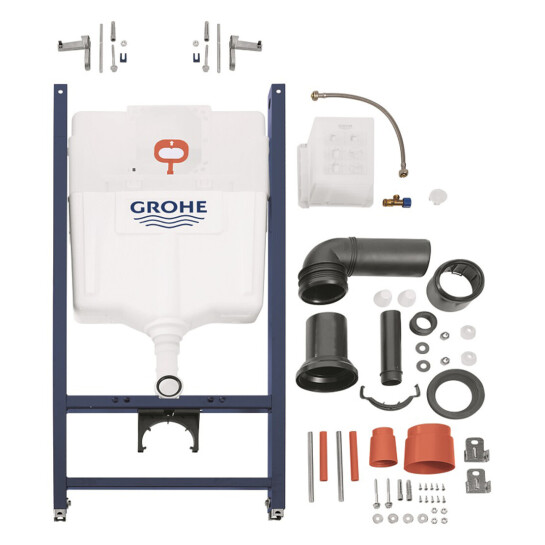 Додаткове фото - Комплект 4 в 1: Інсталяція Grohe Solido 2 в 1 38971000 + Панель змиву Grohe Even 389662430 + Унітаз підвісний безобідковий Kroner Harz WHI493736 TORNADO (38971966243KH49T)