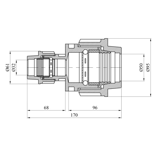 Додаткове фото - Муфта редукційна ПЕ SantehPlast 32х50 мм