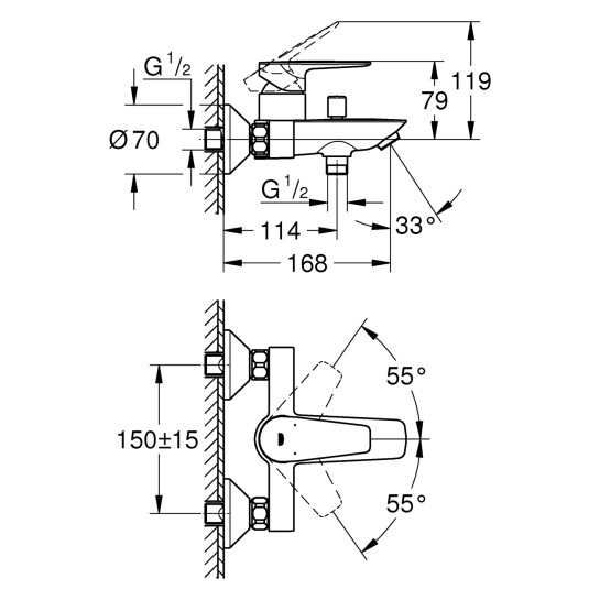 Додаткове фото - Змішувач для ванни Grohe QuickFix StartEdge 24198001