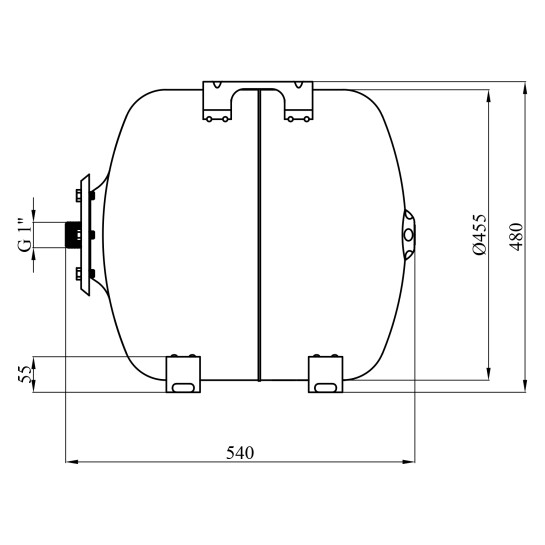 Додаткове фото - Гідроакумулятор Pumpman COS горизонтальний 80 л
