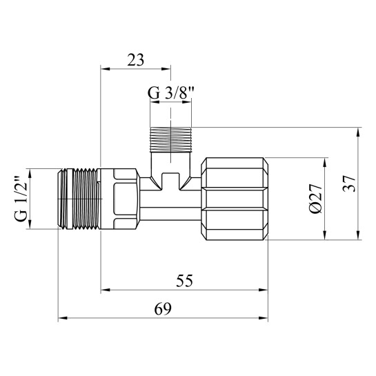 Додаткове фото - Кран приладовий Grohe 1/2"х3/8" 43821000