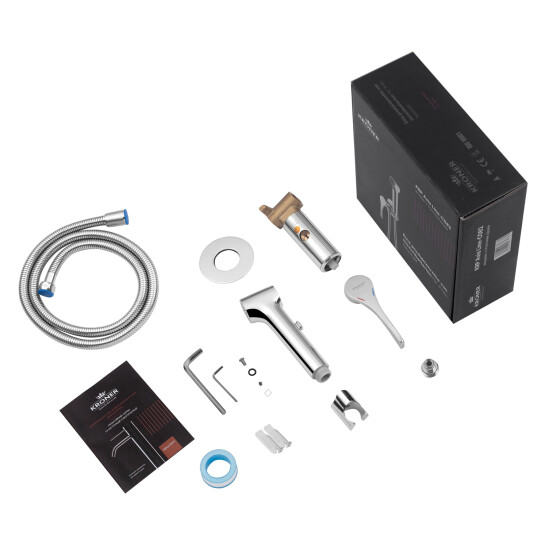 Додаткове фото - Набір для гігієнічного душу прихованого монтажу зі змішувачем Kroner KRP Axis Line - C082
