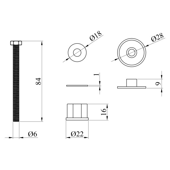 Додаткове фото - Кріплення бачка до унітаза Direct 84 мм (оцинковане)
