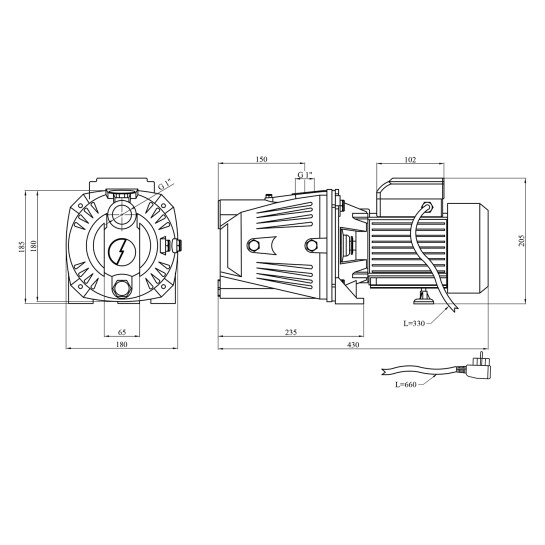 Додаткове фото - Насос поверхневий Grandwater JET100L 1,1 кВт