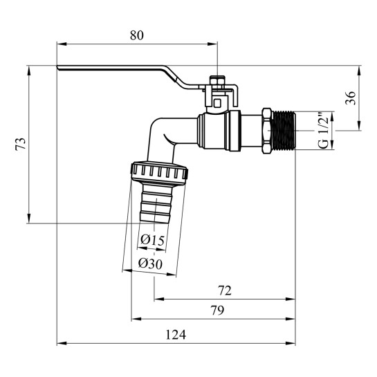 Додаткове фото - Кран для поливу Valves 1/2" PN30