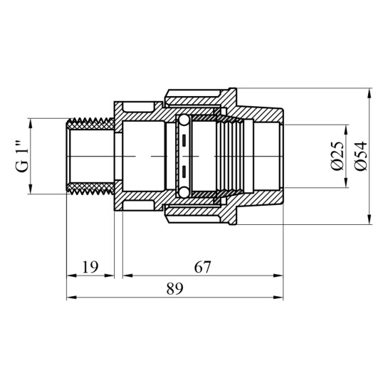 Додаткове фото - Муфта ПЕ SantehPlast 25x1" РЗ