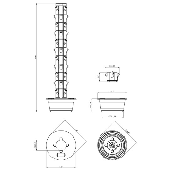 Додаткове фото - Гідропонічна система SantehPlast HTOW-P-11 з насосом, 190 см