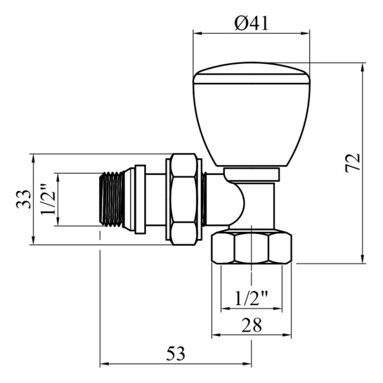 Додаткове фото - Кран радіаторний вентильний Giacomini 1/2" кутовий
