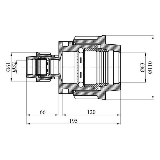 Додаткове фото - Муфта редукційна ПЕ SantehPlast 32х63 мм