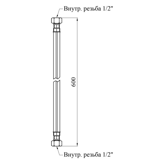 Додаткове фото - Шланг газовий Nikiforov 1/2" ВВ 60 см з металевими гайками ПВХ білий