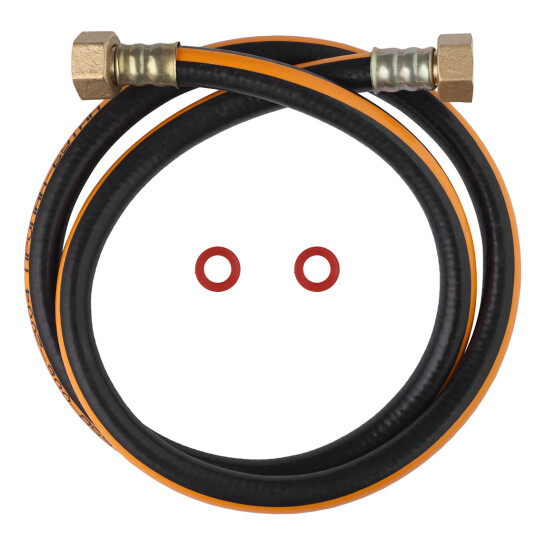 Головне фото - Шланг газовий Nikiforov 1/2" ВВ 150 см з латунними гайками ПВХ чорний