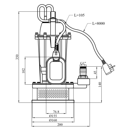 Додаткове фото - Насос дренажний Agua QDX 6-22-0.55 Нmax 22 м Qmax 8 куб.м P 550 Вт корпус алюміній