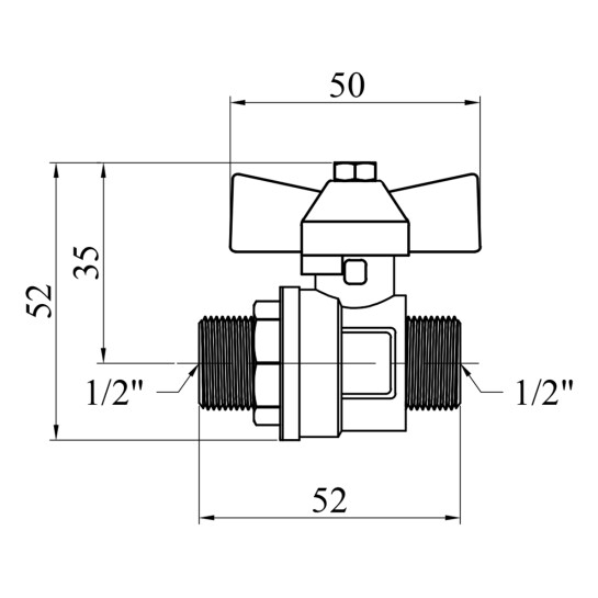 Додаткове фото - Кран кульовий Valves 1/2" ЗЗ PN30 синій метелик