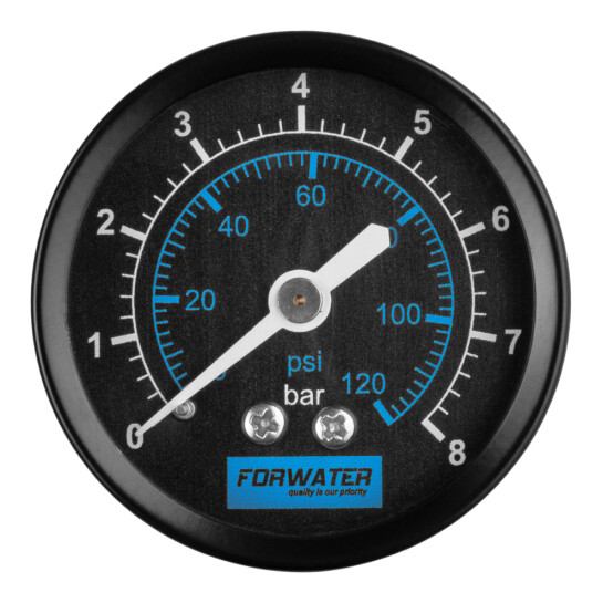 Головне фото - Манометр горизонтальний Forwater 1/4" 8 Bar Premium заднє підключення