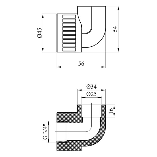 Додаткове фото - Коліно PPR GrandiTherm 25х3/4" РВ