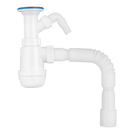 Сифони для кухонних мийок Сифон для кухонної мийки ANIplast 1 1/2''х40 мм з литим випуском, відводом для пральної машини А2015EU
