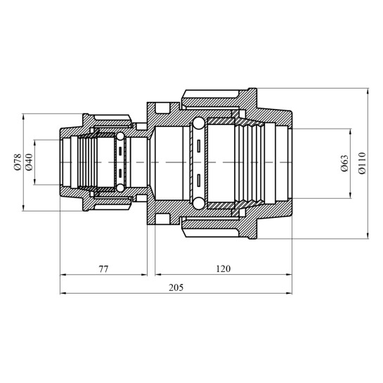 Додаткове фото - Муфта редукційна ПЕ SantehPlast 40х63 мм