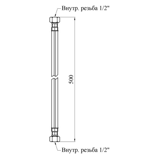 Додаткове фото - Шланг газовий Nikiforov 1/2" ВВ 50 см з металевими гайками ПВХ білий