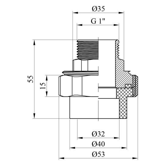 Додаткове фото - Американка PPR Baux 32х1" РЗ