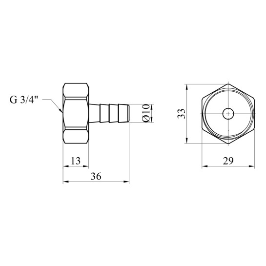Додаткове фото - Штуцер LexLine 3/4" РВ, D=10 мм латунний УК0003-0