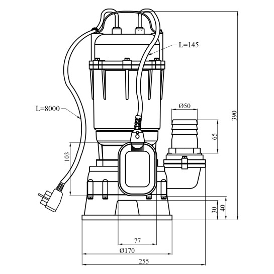 Додаткове фото - Насос фекальний Agua WQD(A) 10-10-1.1 кВт