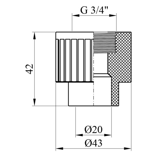 Додаткове фото - Муфта PPR GrandiTherm 20х3/4" РВ