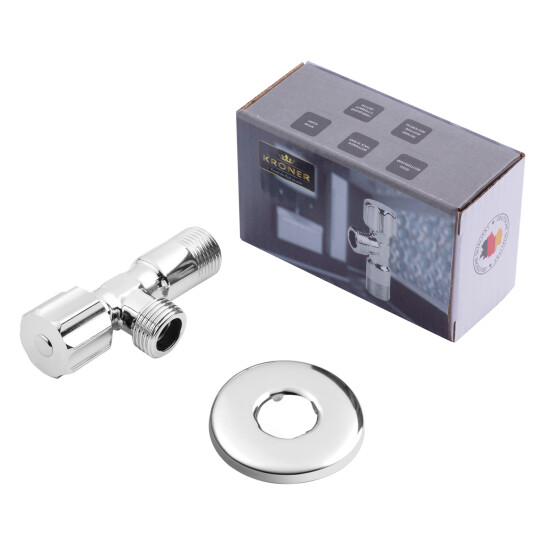 Додаткове фото - Кран приладовий Kroner KRP Eckventil C401 1/2"х1/2" ЗЗ