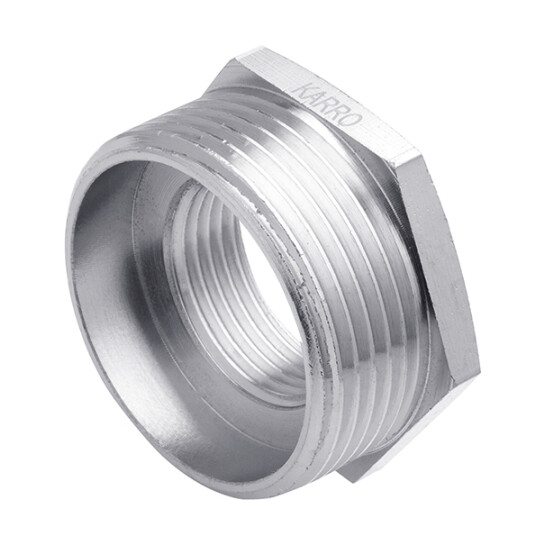 Футорки латунні Футорка Karro 1 1/4"х3/4" ЗВ нікельована KR-3115