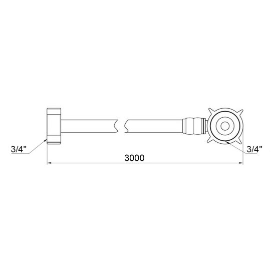 Додаткове фото - Шланг заливний для пральної машини Kroner KRM 3/4" ВВ 300 см