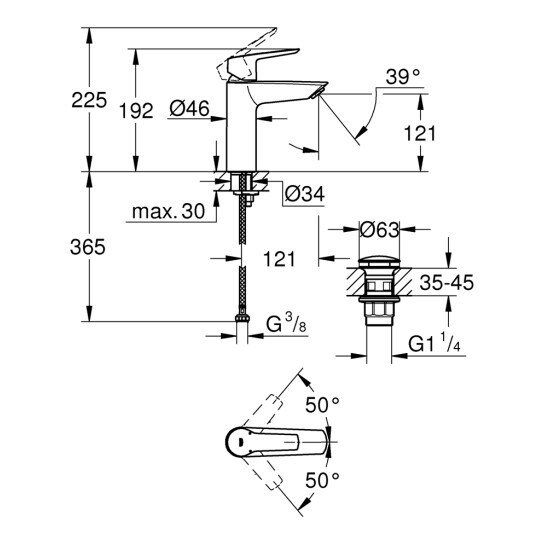 Додаткове фото - Змішувач для раковини Grohe QuickFix Start M-Size 235752432