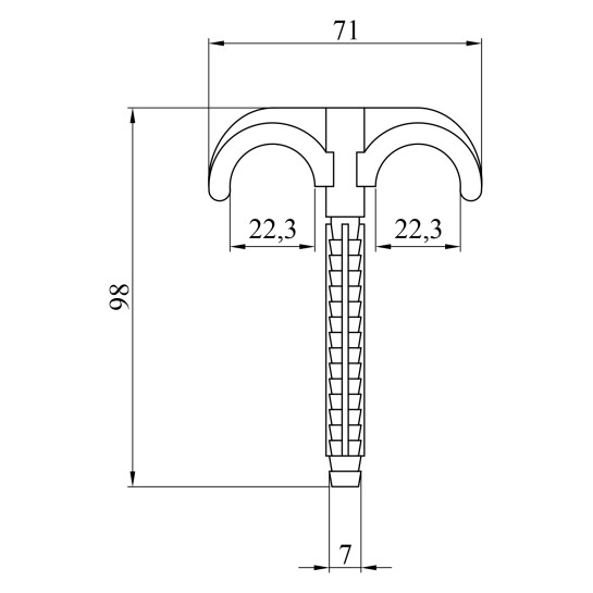 Додаткове фото - Кріплення забивне подвійне Український легіон 100 мм біле