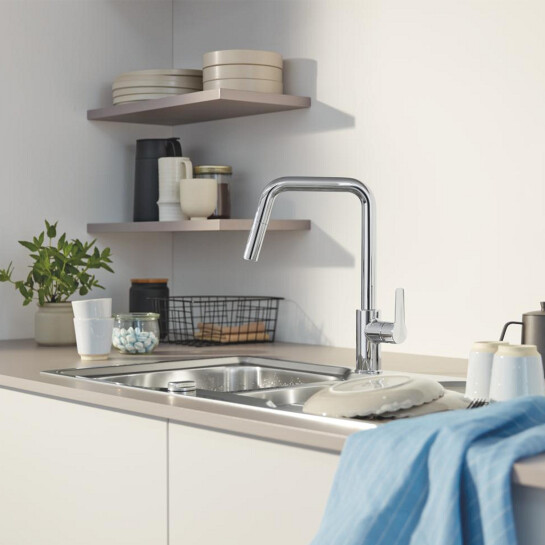 Додаткове фото - Змішувач для кухні з висувним виливом Grohe QuickFix Start 30631000 