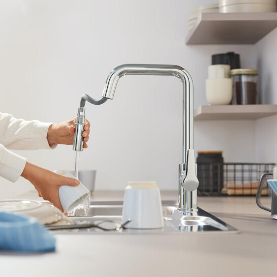 Додаткове фото - Змішувач для кухні з висувним виливом Grohe QuickFix Start 30631000 