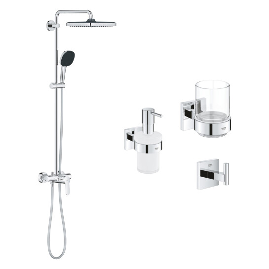 Головне фото - Душова система Grohe QuickFix Vitalio Comfort 26985001 з набором аксесуарів для ванної кімнати BF40961SC