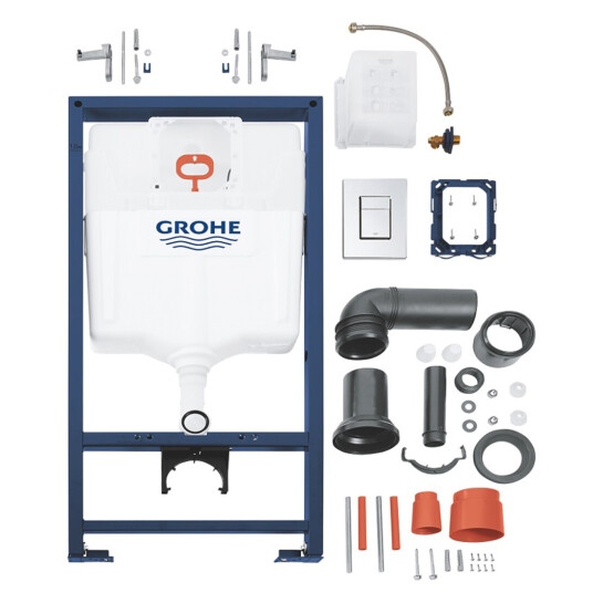 Додаткове фото - Комплект 4 в 1: Інсталяція Grohe Rapid SL 3 в 1 38772001 + Унітаз безобідковий Kroner Harz WHI493736 TORNADO (38772001KH49T)