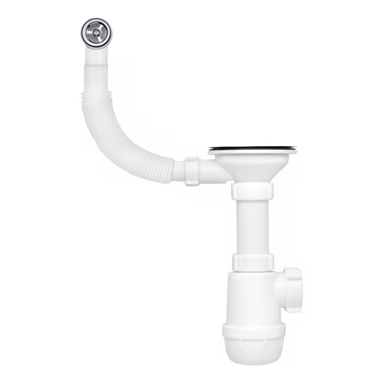 Сифони для кухонних мийок Сифон для кухонної мийки ANIplast 3 1/2''х40 мм з різьбовим випуском, з круглим переливом A0142SEU