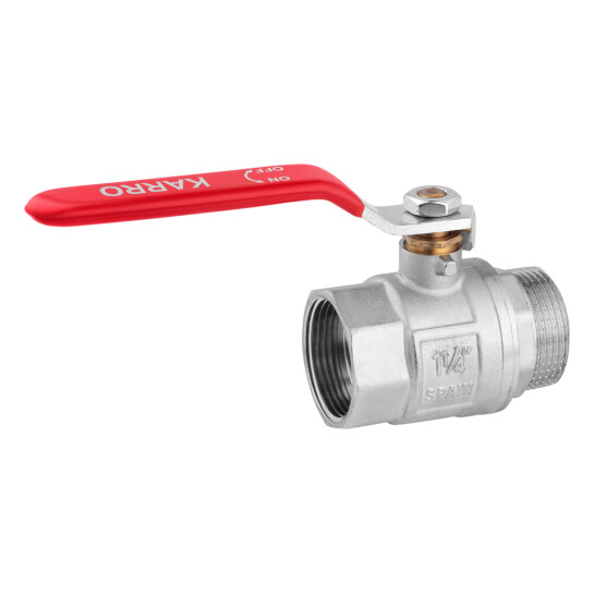 Додаткове фото - Кран кульовий Karro "Standart+" 1 1/4" ВЗ PN40 ручка, нікельований