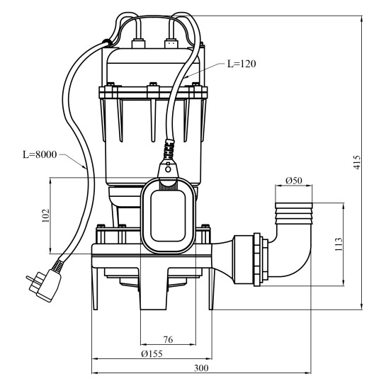 Додаткове фото - Насос фекальний Agua WQDN 12-12-2 кВт з ножем