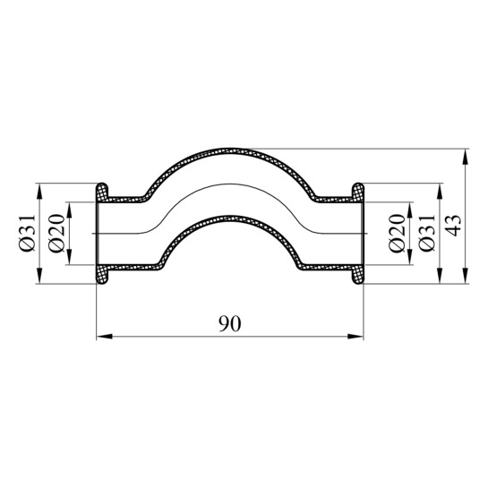Додаткове фото - Обвід короткий PPR GrandiTherm 20 мм