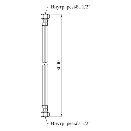 Додаткове фото - Шланг газовий Nikiforov 1/2" ВВ 300 см з металевими гайками ПВХ білий