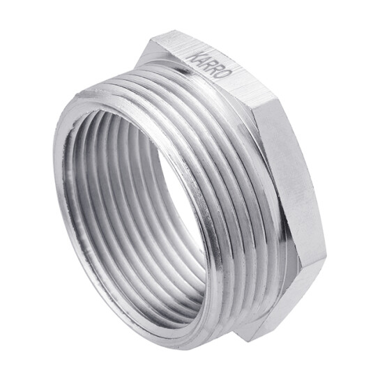 Футорки латунні Футорка Karro 1 1/2"х1 1/4" ЗВ нікельована KR-3115