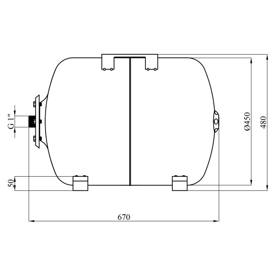 Додаткове фото - Гідроакумулятор Pumpman COS горизонтальний 100 л