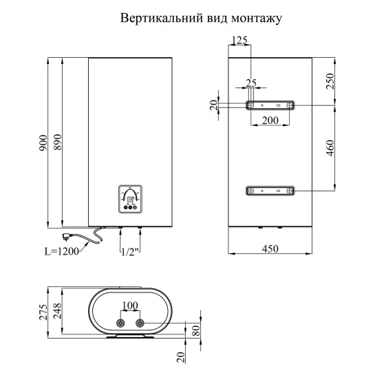 Додаткове фото - Водонагрівач Kroner Flacher K50F2-D з сухим ТЕНом