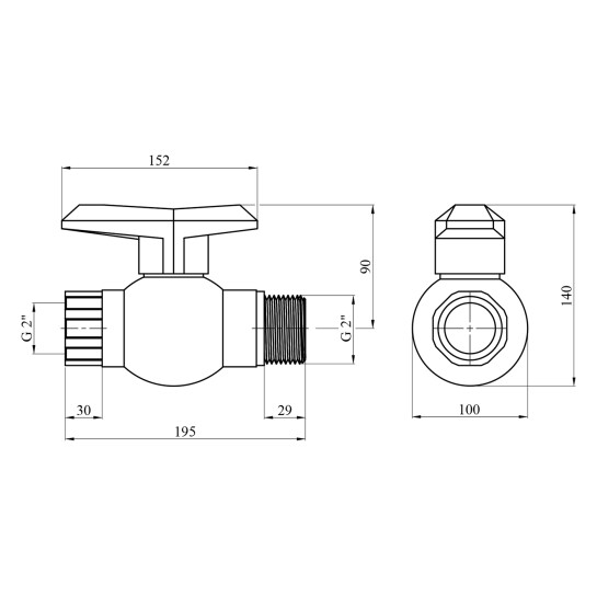 Додаткове фото - Кран ПЕ SantehPlast 2" ВЗ